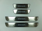 JMT Накладки на дверные пороги с логотипом и LED подсветкой, нерж. KIA Sportage 10-