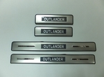 JMT Накладки на дверные пороги с логотипом и LED подсветкой, нерж. MITSUBISHI Outlander 07-12