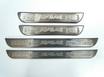 JMT Накладки на дверные пороги с логотипом, нерж., (длин. база) TOYOTA RAV4 09-12
