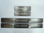 JMT Накладки на дверные пороги с логотипом, нерж. HONDA Civic 06-11