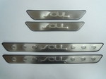 JMT Накладки на дверные пороги с логотипом, нерж. KIA Soul 08-11