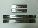 JMT Накладки на дверные пороги с логотипом, нерж. NISSAN Tiida 15-