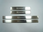JMT Накладки на дверные пороги с логотипом, нерж. RENAULT Logan 04-/08-