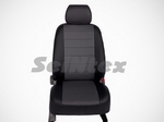 Seintex Чехлы на сиденья (экокожа), цвет - чёрный + серый HYUNDAI Santa FE 12-15