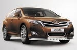 Toyota Защита переднего бампера с декоративными элементами 60/42 мм двойная TOYOTA Venza 12-