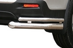 Toyota Защита заднего бампера, уголки 76/42 мм, нерж. сталь. TOYOTA Highlander 10-