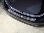 ТСС Накладка на задний бампер (лист шлифованный надпись Hyundai) (SD) HYUNDAI Solaris 17-