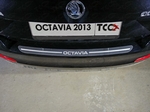 ТСС Накладка на задний бампер (лист шлифованный надпись Octavia) SKODA Octavia 13-