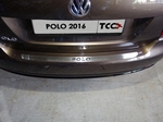 ТСС Накладка на задний бампер (лист шлифованный надпись Polo) VW Polo 15-
