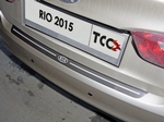 ТСС Накладка на задний бампер (лист шлифованный надпись RIO) KIA Rio III 15-