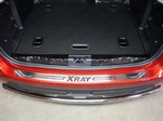 ТСС Накладка на задний бампер (лист шлифованный надпись XRAY) LADA X-Ray 16-