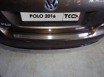 ТСС Накладка на задний бампер (лист шлифованный) VW Polo 15-