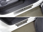 ТСС Накладки на пороги (лист шлифованный логотип Volkswagen) VW Amarok 16-