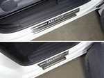 ТСС Накладки на пороги (лист шлифованный надпись Amarok) VW Amarok 16-