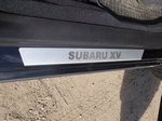 ТСС Накладки на пороги (лист шлифованный надпись Subaru XV) SUBARU XV 12-
