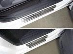 ТСС Накладки на пороги (лист шлифованный надпись Volkswagen) VW Amarok 16-