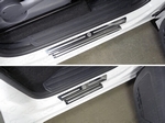 ТСС Накладки на пороги (лист зеркальный логотип Volkswagen) VW Amarok 16-