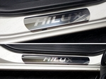 ТСС Накладки на пороги (лист зеркальный надпись Hilux) TOYOTA Hilux 15-