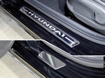 ТСС Накладки на пороги (лист зеркальный надпись Hyundai) 4 шт (SD) HYUNDAI Solaris 17-