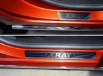 ТСС Накладки на пороги (лист зеркальный надпись XRAY) LADA X-Ray 16-
