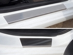 ТСС Накладки на пороги внешние и внутренние (лист зеркальный надпись Hyundai) HYUNDAI Solaris 14-