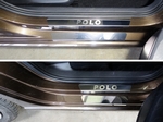ТСС Накладки на пороги внешние и внутренние (лист зеркальный надпись Polo) VW Polo 15-