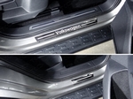 ТСС Накладки на пороги внешние (лист зеркальный надпись Volkswagen) 4 шт VW Tiguan 17-