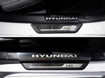 ТСС Накладки на пороги внутренние (лист зеркальный надпись Hyundai) HYUNDAI i40 12-15