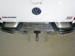 ТСС Накладки на задний бампер (лист шлифованный логотип Volkswagen) VW Amarok 16-