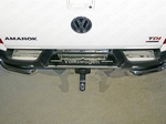 ТСС Накладки на задний бампер (лист зеркальный надпись Volkswagen) VW Amarok 16-