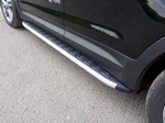 ТСС Пороги алюминиевые с пластиковой накладкой 1820 мм (для авто 2016 г.в.) HYUNDAI Grand Santa Fe 13-