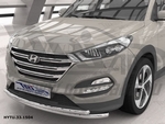 CAN Otomotiv Защита переднего бампера двойная d 60/42 мм, нерж. HYUNDAI Tucson 16-