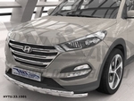 CAN Otomotiv Защита переднего бампера двойная Shark d 60/60 мм, нерж. HYUNDAI Tucson 16-