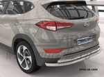 CAN Otomotiv Защита заднего бампера двойная d 60/42 мм, нерж. (кроме High-tech) HYUNDAI Tucson 16-