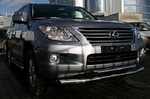 Lexus/Лексус Защита переднего бампера 76/60 мм двойная LEXUS LX5/X570 07-11