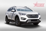 Souz-96 Решётка в бампер 10 мм - хром. заглушки HYUNDAI Grand/Грандр Santa Fe/санта фе 13-