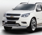 Souz-96 Защита переднего бампера труба 76/60 мм двойная CHEVROLET TrailBlazer 13-